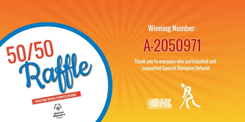50/50 Raffle Winning Ticket Announced! Special Olympics Ontario